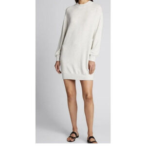 MONROW anthropolgie Seamed Sweatshirt Dress Size M Heathered Gray/Cream Color